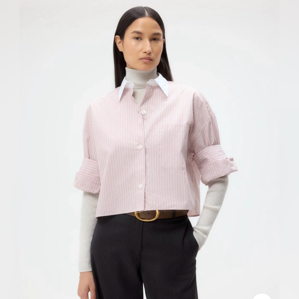 TWP NEXT EX Stripe Cotton Shirt Size P